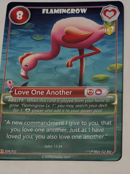 RLD: Flamingrow, Level 2 (John 13:34) Full Art (Holo)